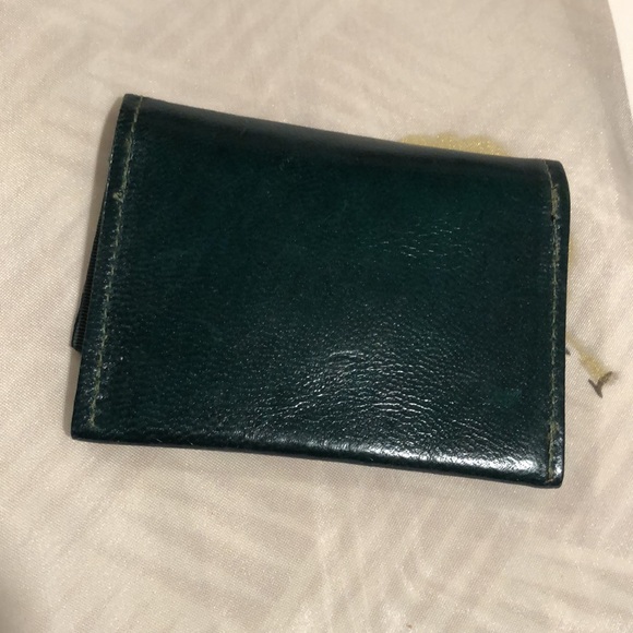 Vintage dark green leather change purse - Picture 2 of 9